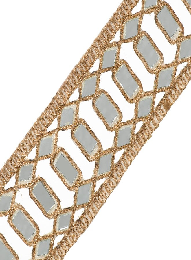 CORIOX Shiny Mirror Lace 9 Meter Border for Dresses, Sarees, Suits, Blouses, Dupattas, Bags, Art and Craft. (Copper) - Image 5